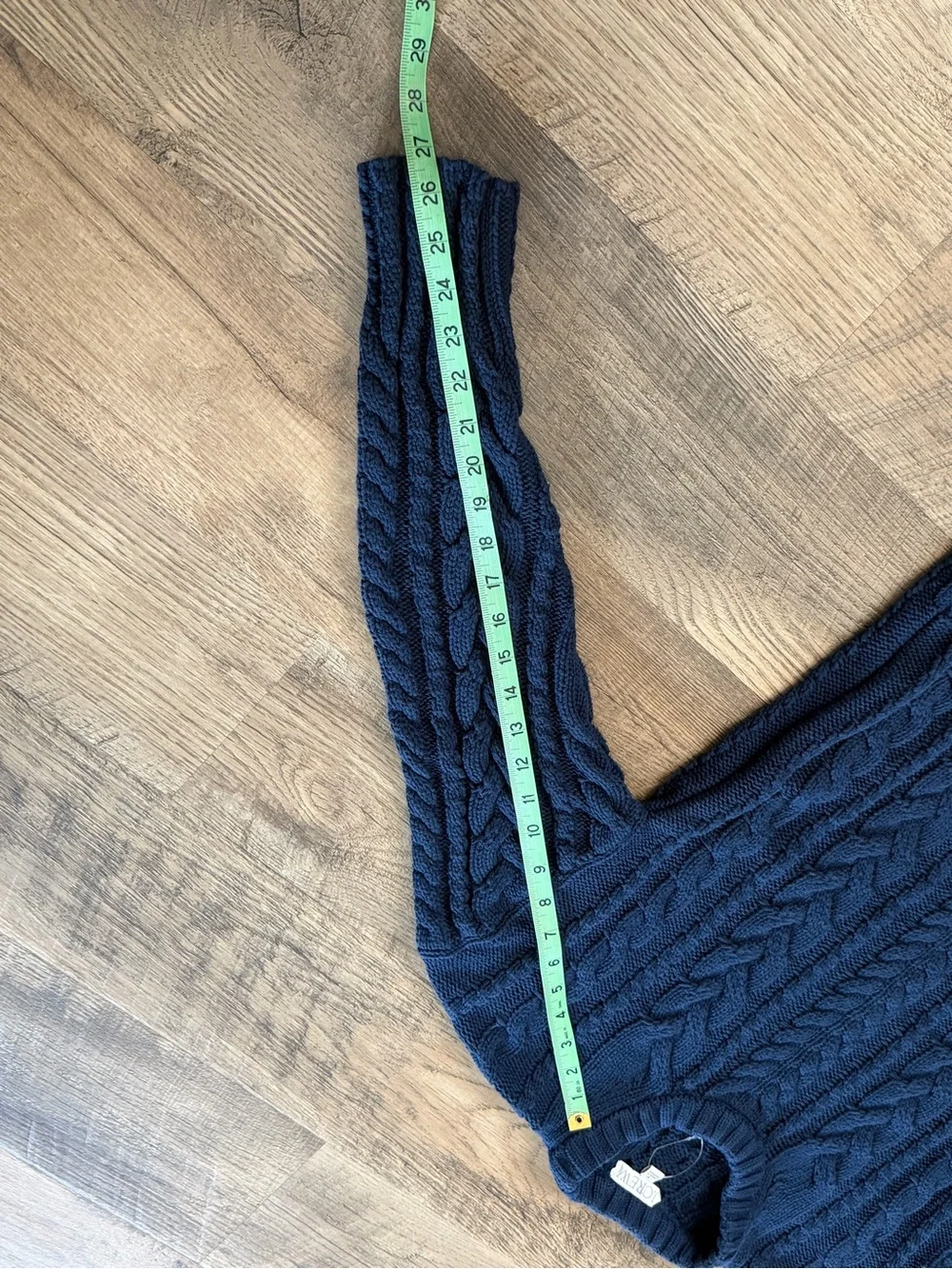J.Crew Cable Knit Fisherman Sweater Medium Navy 100% Cotton Crewneck